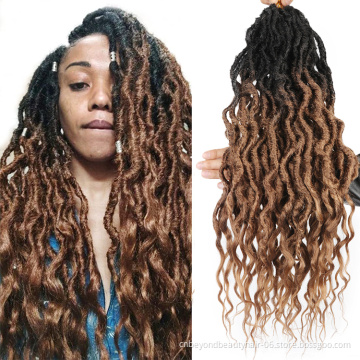 Synthetic Passion Twist Crochet Braids River Goddess Locs Braiding Hair River wave Faux Locs with Curly ends